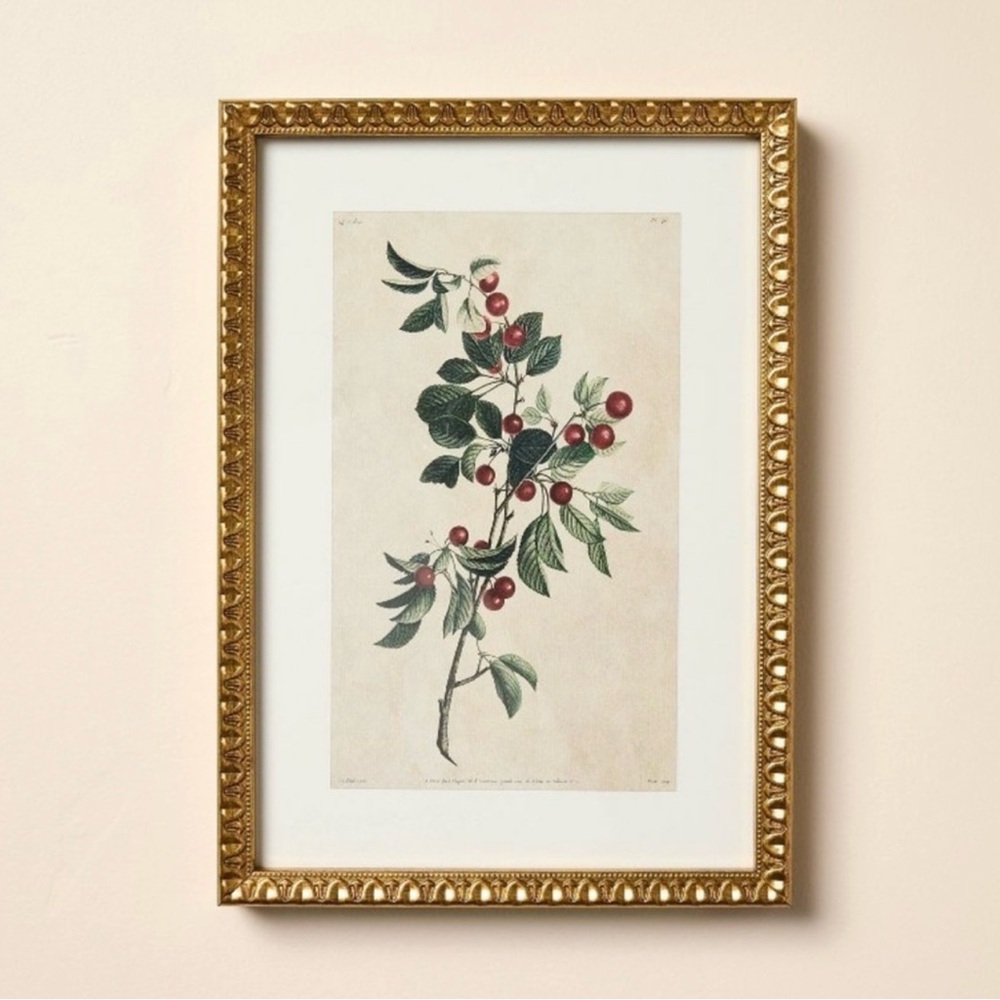 10”x14” Holly Berry Branch Framed Wall Art - Hearth & Hand™ with Magnolia